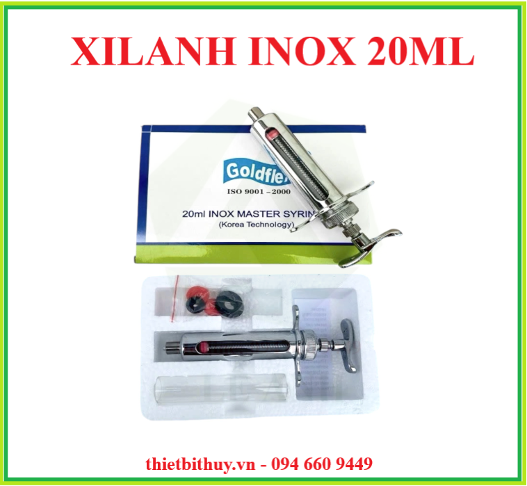 bơm tiêm inox 20ml - Xilanh inox goldflex